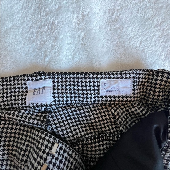 Gap Skinny Ankle Pants Houndstooth Black White Size 2 - Picture 7 of 7